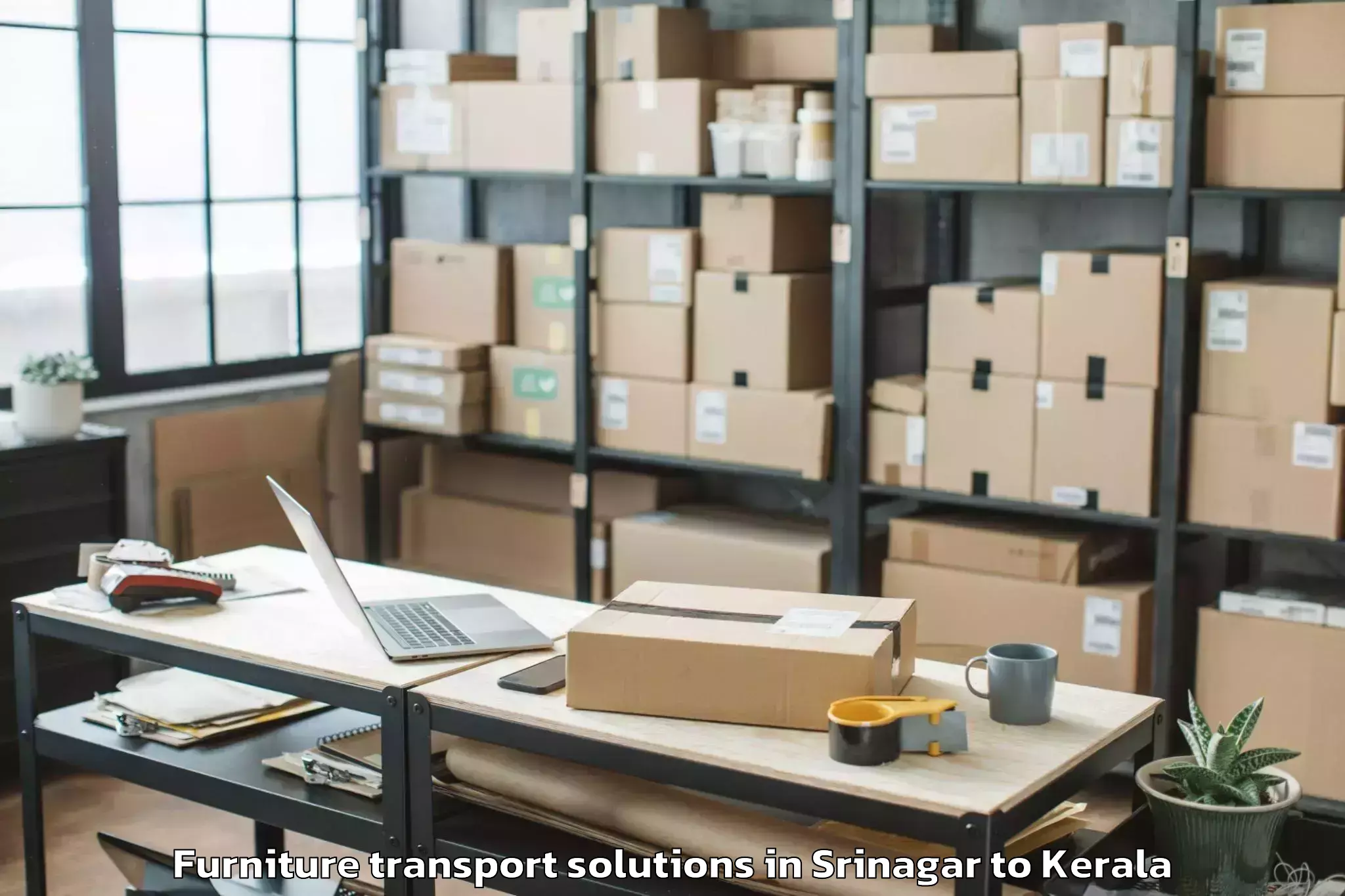 Top Srinagar to Elamakkara Furniture Transport Solutions Available